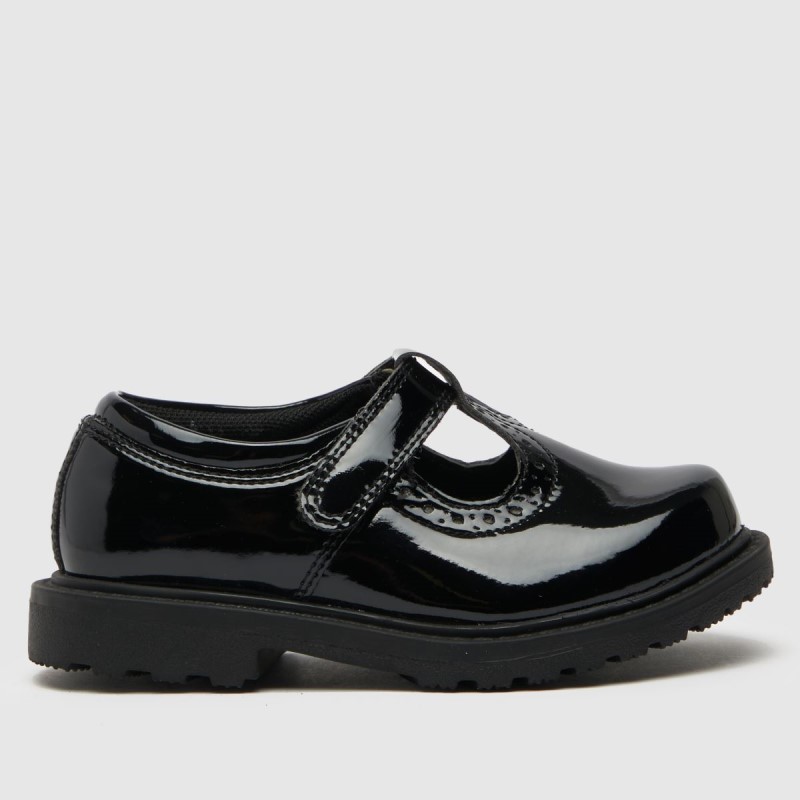 Dr.Martens NZ Schuh Lock Patent T-Bar Girls Toddler Shoes Black