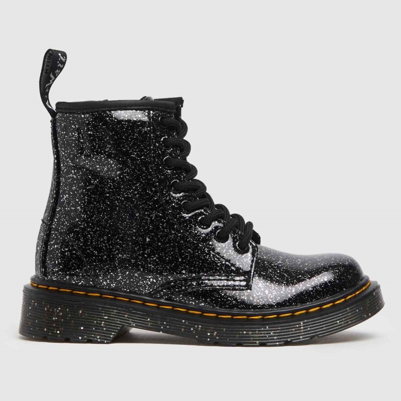 Black-Silver Dr.Martens NZ Dr Martens 1460 Cosmic Glitter Girls Junior Boots