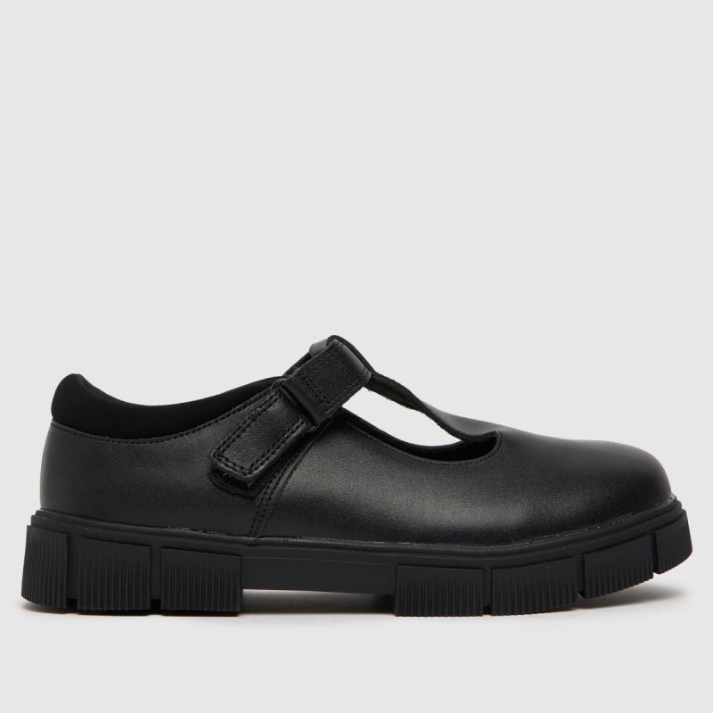 Black Schuh Loopy Leather Girls Junior Shoes Dr.Martens NZ