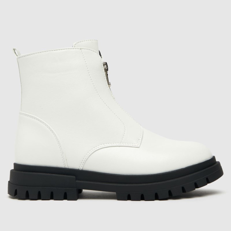 Dr.Martens NZ White Schuh Cute Front Zip Girls Youth Boots