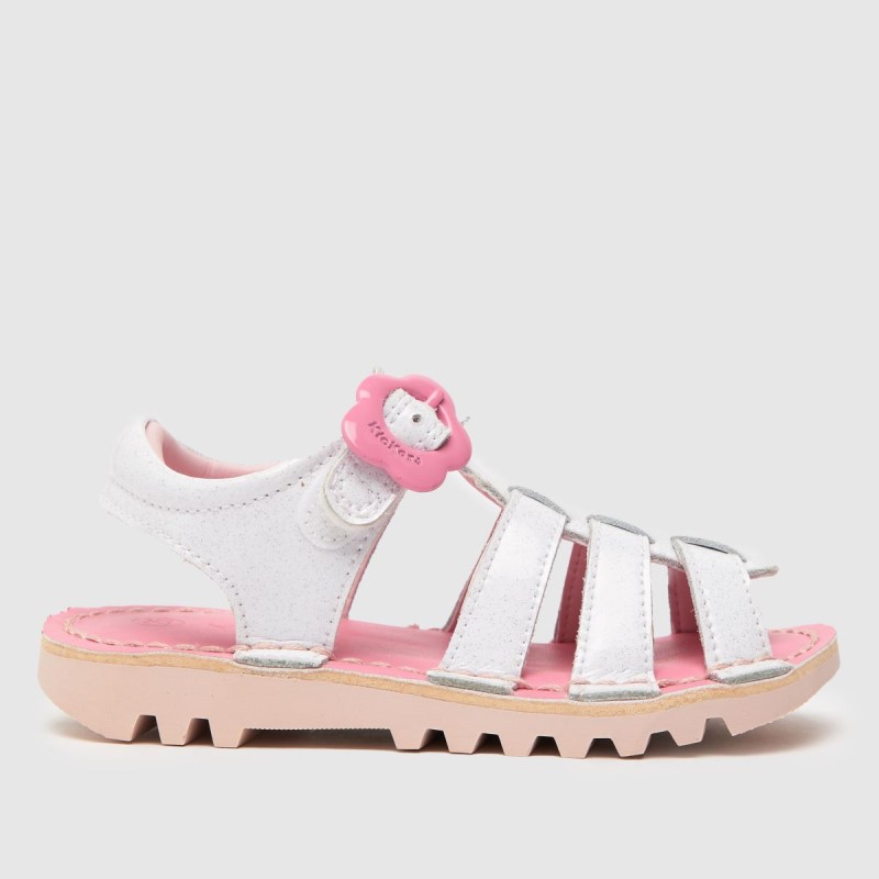 Dr.Martens NZ Kickers Fleur Girls Toddler Sandals White-Pink