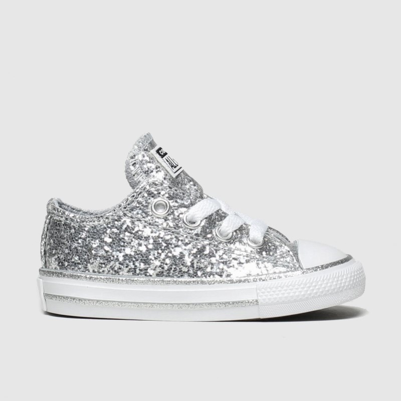 Dr.Martens NZ Silver Converse All Star Lo Glitter Girls Toddler Trainers