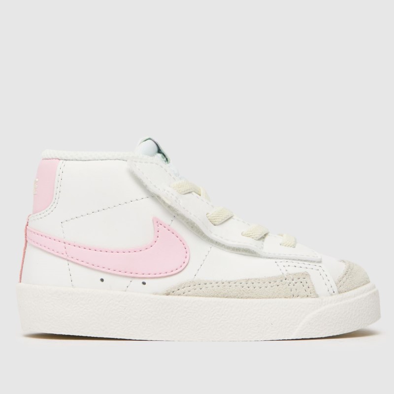 White-Pink Nike Blazer Mid 77 Girls Toddler Trainers Dr.Martens NZ
