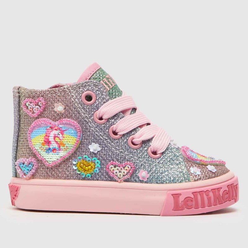 Dr.Martens NZ Lelli Kelly Unicorn Baby Mid Girls Junior Trainers Pink