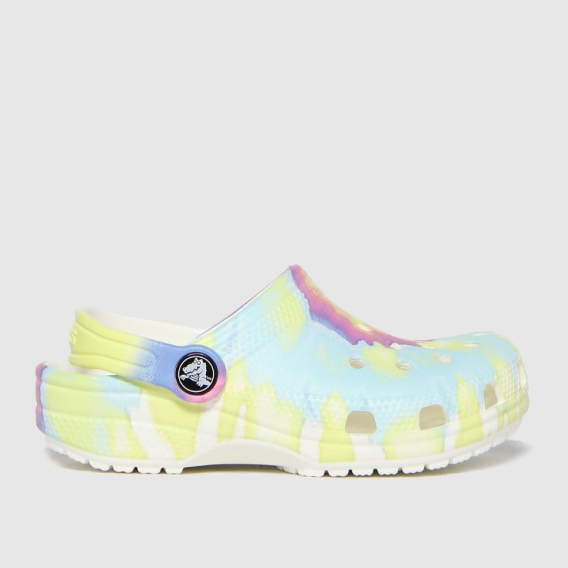 White-Yellow Dr.Martens NZ Crocs Classic Clog Girls Junior Sandals