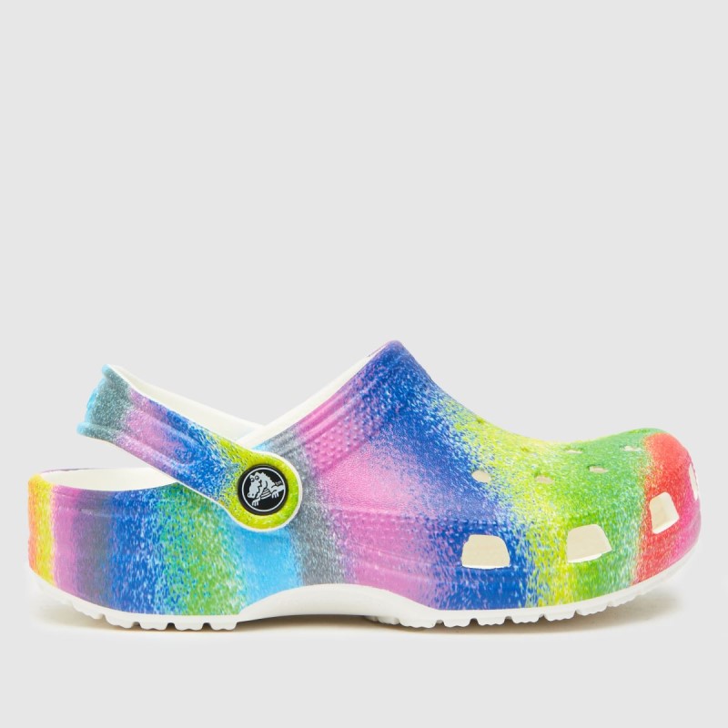 Crocs Classic Spray Clog Girls Junior Sandals Dr.Martens NZ Multi