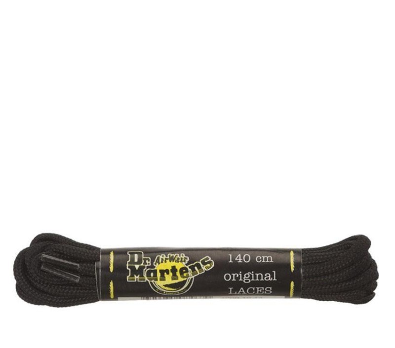 140Cm Round Laces (8-10 Eye) Black Round Dr.Martens NZ