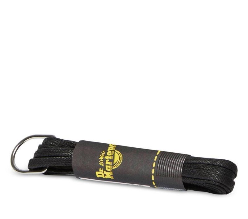 Black 140Cm Flat Waxed Laces Dr.Martens NZ